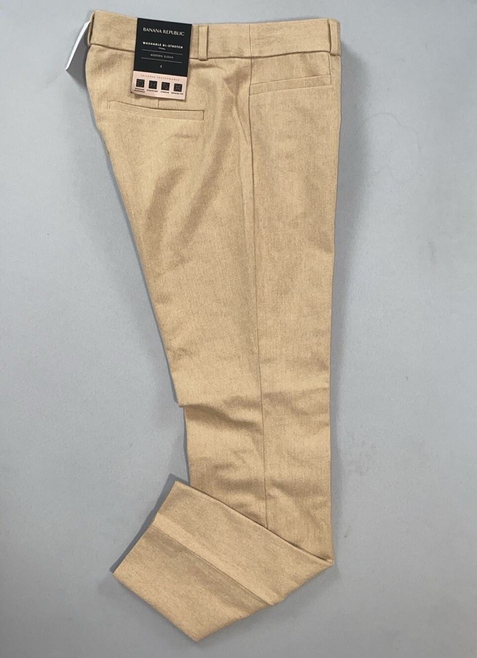 Banana Republic Modern Sloan Fit Washable Bi-Stretch Brushed Chino Pants. 4, NWT